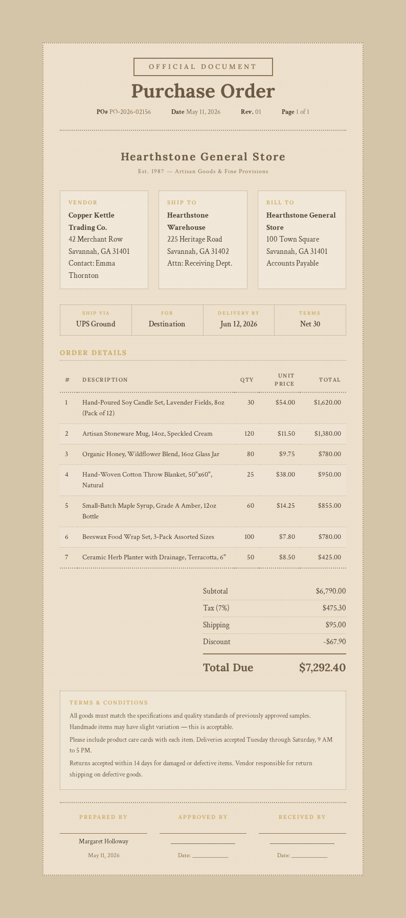 Paper texture Purchase Order